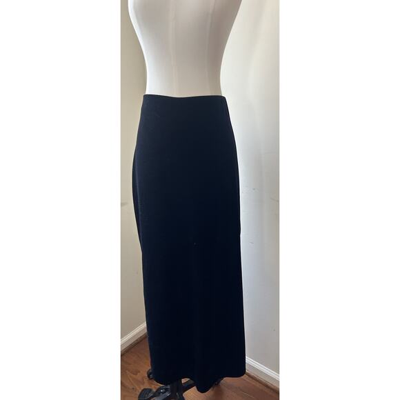 Apostrophe Black Velvet Stretch Maxi Skirt Gothic Dark Fairy Whimsigoth Large - Picture 1 of 9